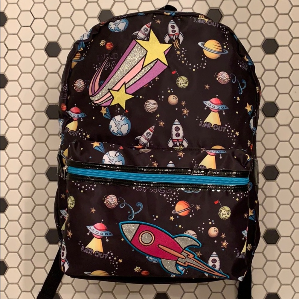 Girl’s OUTER SPACE glitter backpack COSMIC STARS